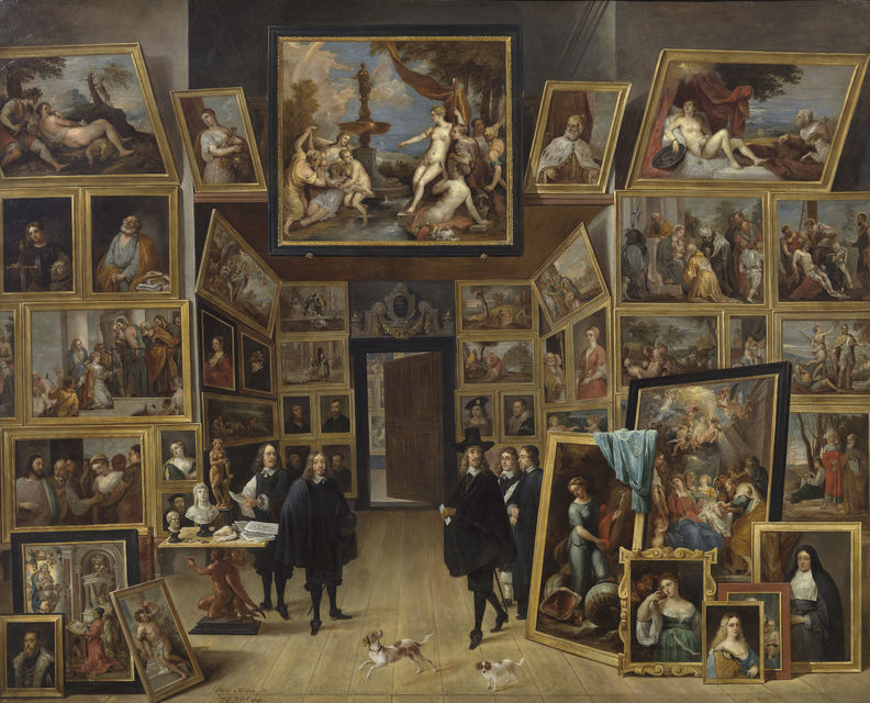 El archiduque Leopoldo Guillermo, en su galería de pinturas de Bruselas (ca. 1950), David Teniers the Younger, Museo del Prado (Madrid).