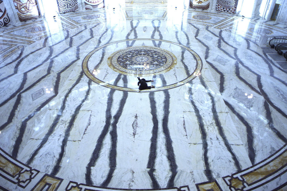 Sophia Al Maria (b. 1983), still from Black Friday, 2016. Digital video projected vertically, color, sound; 16:36 min. Collection of the artist; courtesy Anna Lena Films, Paris, and The Third Line, Dubai
