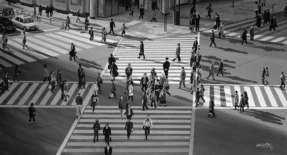 Crosswalk - Tokyo B&W #1, Sócrates Rízquez.