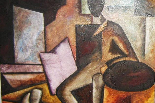 Pintor en el estudio. Esteban Amills Siso.
