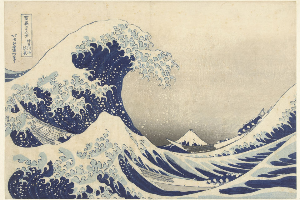 La gran ola de Kanagawa de la serie Treinta y seis vistas del Monte Fuji. Entre 1830- 1833. Katsushika Hokusai
