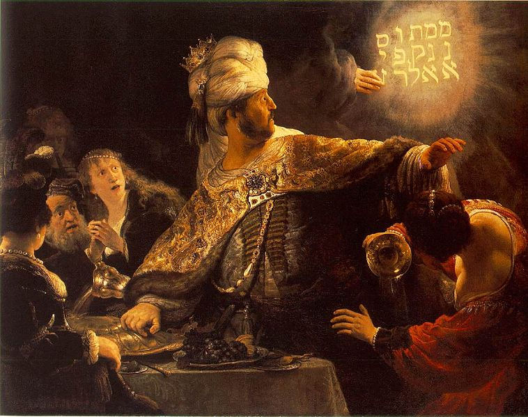 Festín de Baltasar. Hacia 1635- 1638. Rembrandt