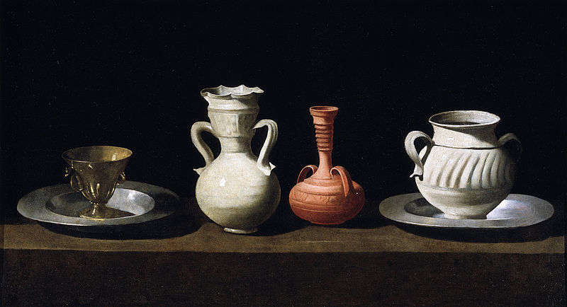 Bodegón con cacharros. Hacia 1650. Francisco de Zurbarán