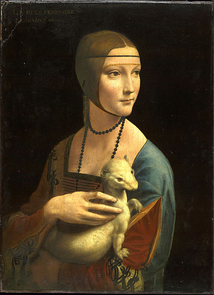 La Dama del Armiño. Hacia 1488- 1490. Leonardo da Vinci