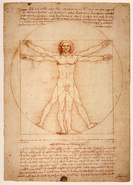 El Hombre de Vitruvio. Hacia 1490. Leonardo da Vinci