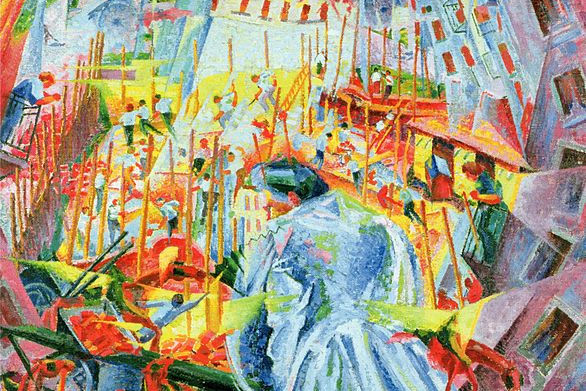 La calle ante la casa. 1911. Umberto Boccioni