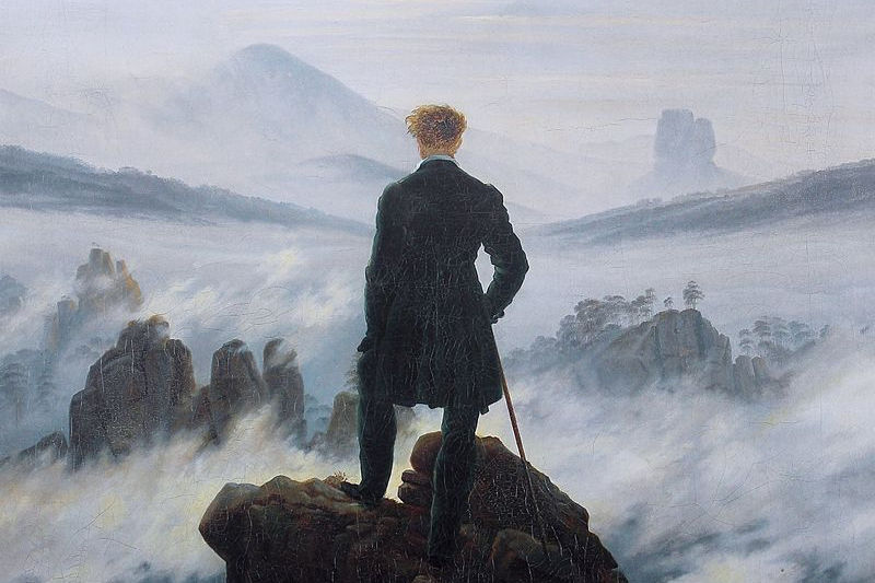 El caminante sobre el mar de nubes. 1818. Caspar David Friedrich