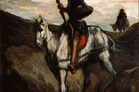 Don Quijote en las montañas. c. 1850. Honoré Daumier