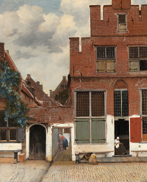Vista de pequeñas casas (Conocido como "La pequeña calle"). Hacia 1658. Johannes Vermeer