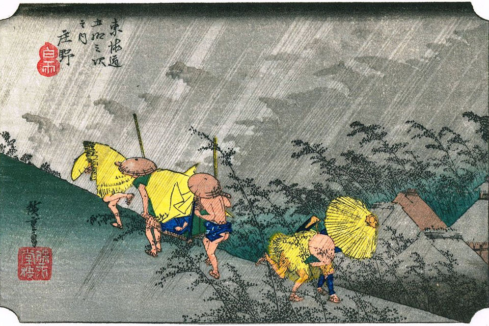 Estación 45: Shôno. Hacia 1832- 1834. Ando Hiroshige