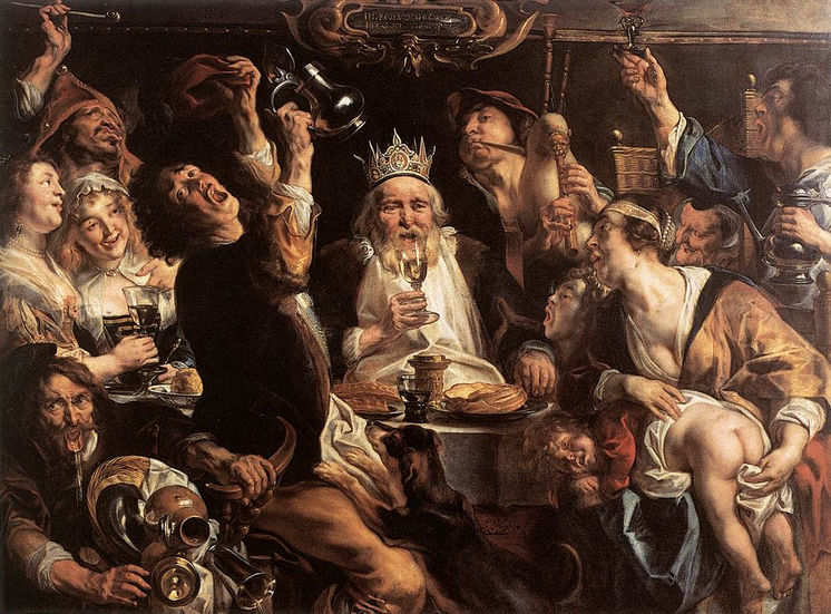 Jordaens: the monarch's drunkenness at the feast